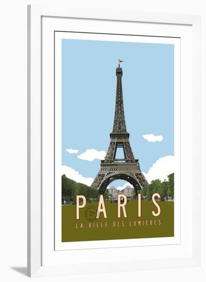 Paris Travel Poster-Michael Jon Watt-Framed Giclee Print