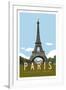 Paris Travel Poster-Michael Jon Watt-Framed Giclee Print