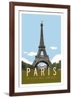 Paris Travel Poster-Michael Jon Watt-Framed Giclee Print