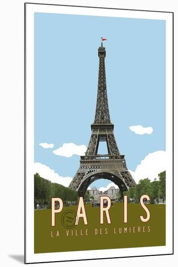 Paris Travel Poster-Michael Jon Watt-Mounted Giclee Print