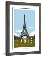 Paris Travel Poster-Michael Jon Watt-Framed Giclee Print