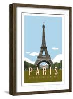 Paris Travel Poster-Michael Jon Watt-Framed Giclee Print