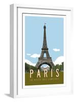 Paris Travel Poster-Michael Jon Watt-Framed Giclee Print