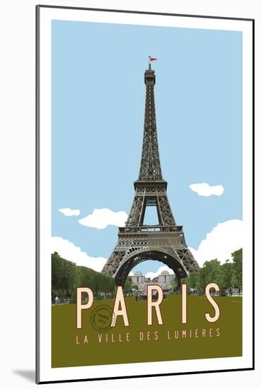 Paris Travel Poster-Michael Jon Watt-Mounted Giclee Print