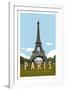 Paris Travel Poster-Michael Jon Watt-Framed Giclee Print