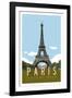 Paris Travel Poster-Michael Jon Watt-Framed Giclee Print