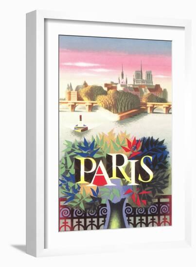 Paris Travel Poster-null-Framed Art Print