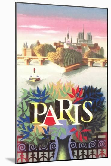 Paris Travel Poster-null-Mounted Art Print