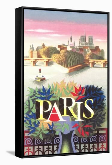 Paris Travel Poster-null-Framed Stretched Canvas