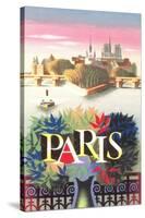 Paris Travel Poster-null-Stretched Canvas