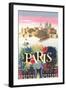 Paris Travel Poster-null-Framed Art Print