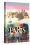 Paris Travel Poster-null-Stretched Canvas