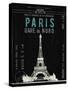 Paris Travel-The Vintage Collection-Stretched Canvas