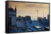 Paris Typical Rooftops at Sunset and Eiffel Tower in the Distance, Seen from Montmartre Hill-ivan bastien-Framed Stretched Canvas
