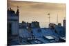 Paris Typical Rooftops at Sunset and Eiffel Tower in the Distance, Seen from Montmartre Hill-ivan bastien-Mounted Photographic Print