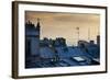 Paris Typical Rooftops at Sunset and Eiffel Tower in the Distance, Seen from Montmartre Hill-ivan bastien-Framed Photographic Print