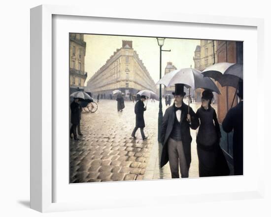 Paris, un jour de pluie-Gustave Caillebotte-Framed Giclee Print