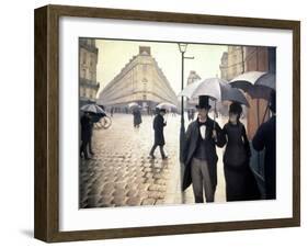 Paris, un jour de pluie-Gustave Caillebotte-Framed Premium Giclee Print