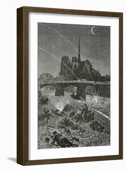 Paris under Fire, 19th Century-Daniel Urrabieta Vierge-Framed Giclee Print