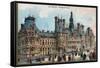 Paris Universal Exhibition of 1889 : City Hall in Paris-French School-Framed Stretched Canvas