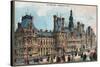 Paris Universal Exhibition of 1889 : City Hall in Paris-French School-Stretched Canvas