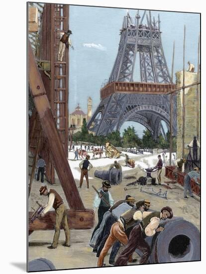 Paris. Universal Exhibition of 1889. Construction of the Eiffel Tower.-Tarker-Mounted Giclee Print