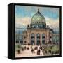 Paris Universal Exhibition of 1889 : View of the Palais des Beaux arts-French School-Framed Stretched Canvas