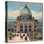 Paris Universal Exhibition of 1889 : View of the Palais des Beaux arts-French School-Stretched Canvas