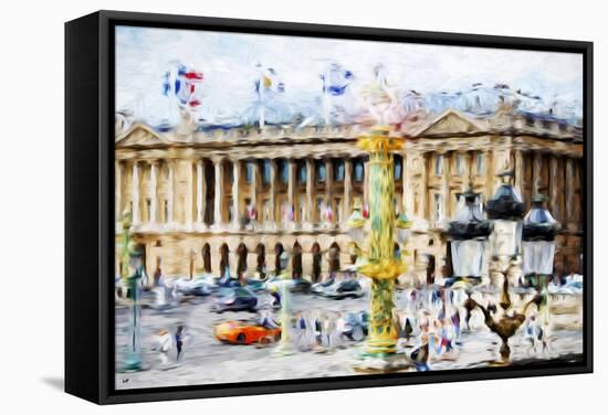 Paris Urban Scene - In the Style of Oil Painting-Philippe Hugonnard-Framed Stretched Canvas