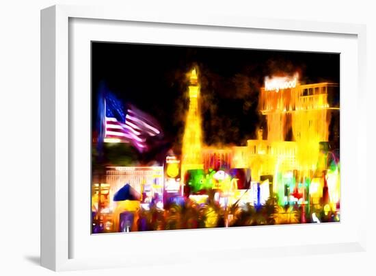 Paris Vegas - In the Style of Oil Painting-Philippe Hugonnard-Framed Giclee Print