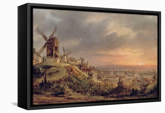 Paris vu de la butte Montmartre-Louis Mandé Daguerre-Framed Stretched Canvas