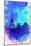 Paris Watercolor Skyline-NaxArt-Mounted Poster