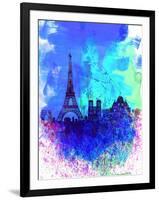 Paris Watercolor Skyline-NaxArt-Framed Art Print