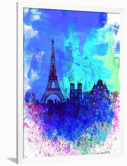 Paris Watercolor Skyline-NaxArt-Framed Art Print