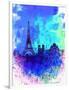 Paris Watercolor Skyline-NaxArt-Framed Art Print