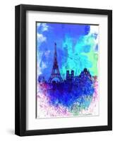 Paris Watercolor Skyline-NaxArt-Framed Art Print