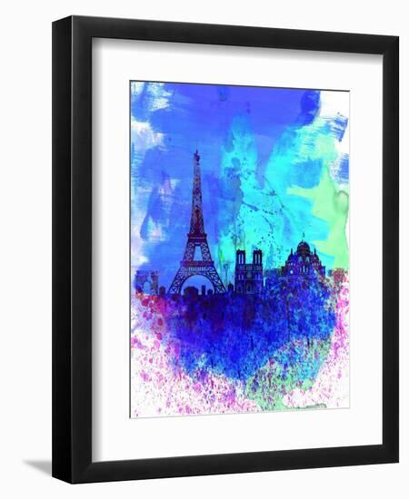 Paris Watercolor Skyline-NaxArt-Framed Art Print