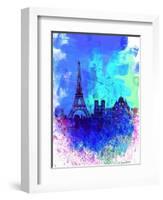 Paris Watercolor Skyline-NaxArt-Framed Art Print