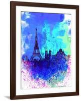 Paris Watercolor Skyline-NaxArt-Framed Art Print