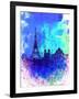 Paris Watercolor Skyline-NaxArt-Framed Art Print