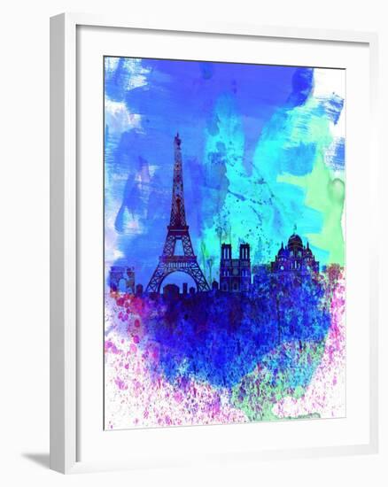 Paris Watercolor Skyline-NaxArt-Framed Art Print