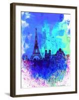 Paris Watercolor Skyline-NaxArt-Framed Art Print