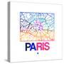 Paris Watercolor Street Map-NaxArt-Stretched Canvas