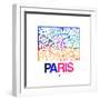 Paris Watercolor Street Map-NaxArt-Framed Premium Giclee Print