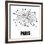 Paris White Subway Map-null-Framed Art Print