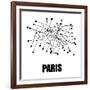 Paris White Subway Map-null-Framed Art Print