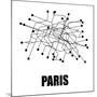 Paris White Subway Map-null-Mounted Art Print