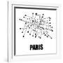 Paris White Subway Map-null-Framed Art Print