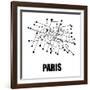 Paris White Subway Map-null-Framed Art Print