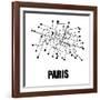 Paris White Subway Map-null-Framed Art Print